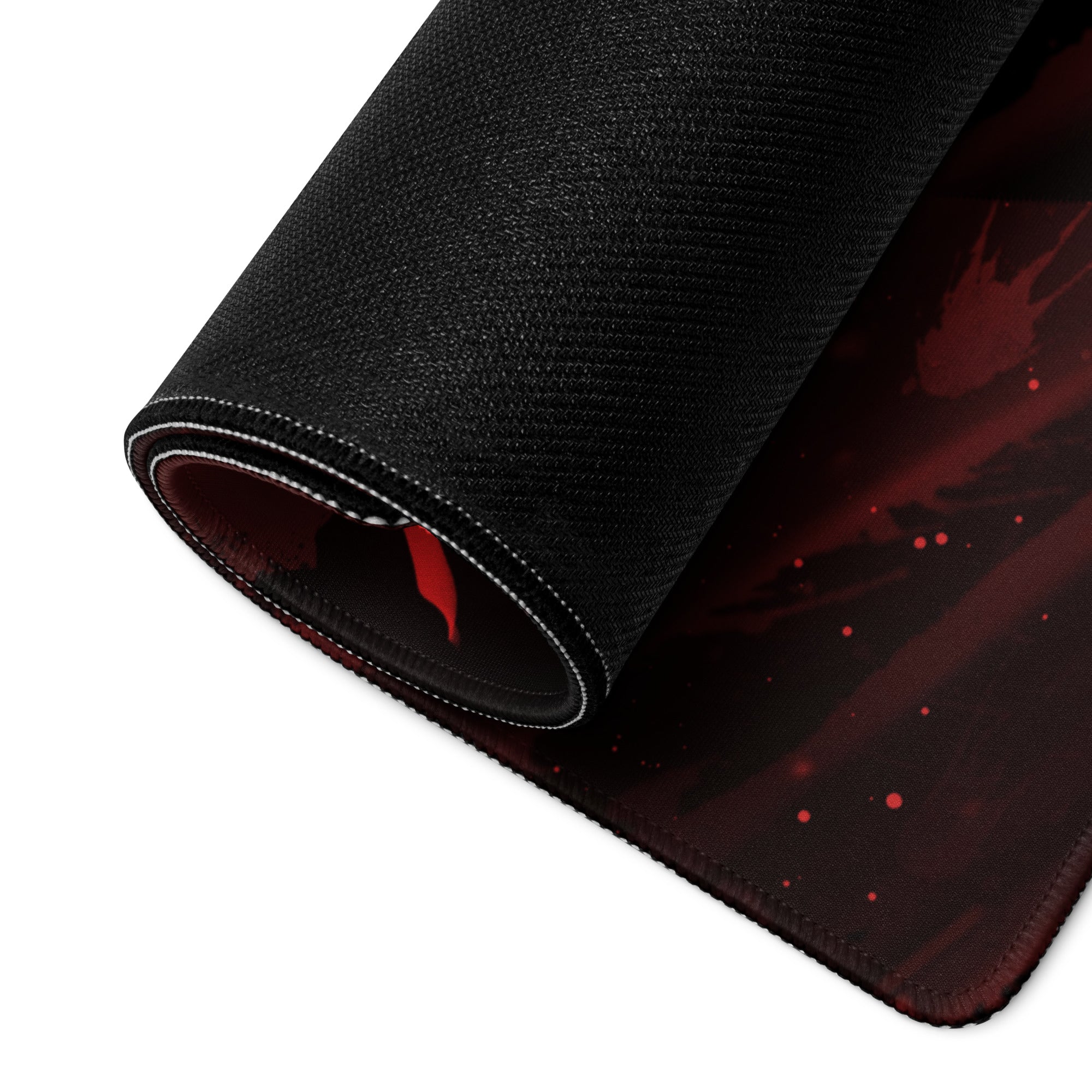 Red Black Gaming Mouse Pad For Desktop Setup Modern Abstract Art Style With Non Slip