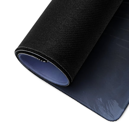 Fantasy Battle Theme Gaming Mouse Pad In Deep Blue And Purple For Desktop Setup Immersive Cinematic Digital Art Style