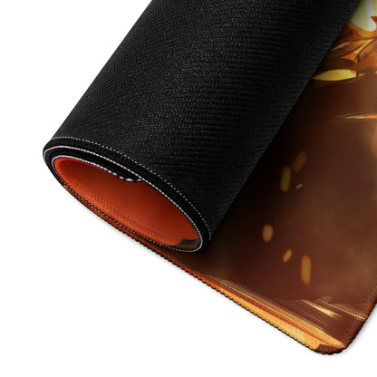Gaming Mouse Pad Fiery Red And Black For Gaming Desk Setup Lava Theme Epic Fantasy Art Style Non Slip Large