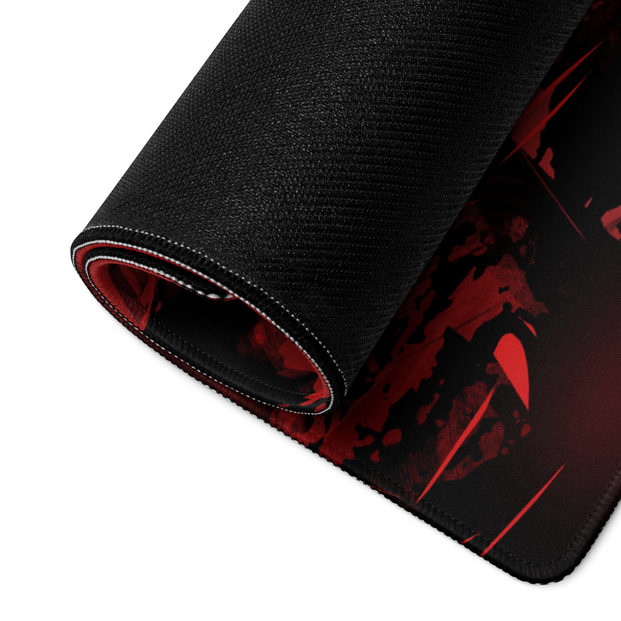 Gaming Mouse Pad Red And Black For Gaming Desk Abstract Art Large Non Slip Edge Stitching Digital Print