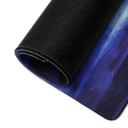 Gaming Mouse Pad Blue Purple Epic Fantasy Hero Artwork For Gaming Desk Large Non Slip Edge Stitched
