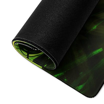 Green Neon Cyberpunk Gaming Mouse Pad For Desk Setup Large Non Slip Abstract Art Vibrant Artwork