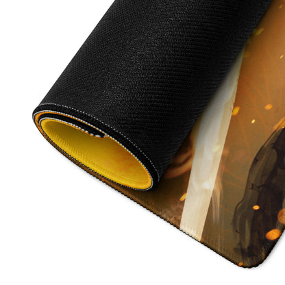 Gaming Mouse Pad Large Orange To Blue Gradient For Gaming Desk Cinematic Fantasy Battle Digital Art