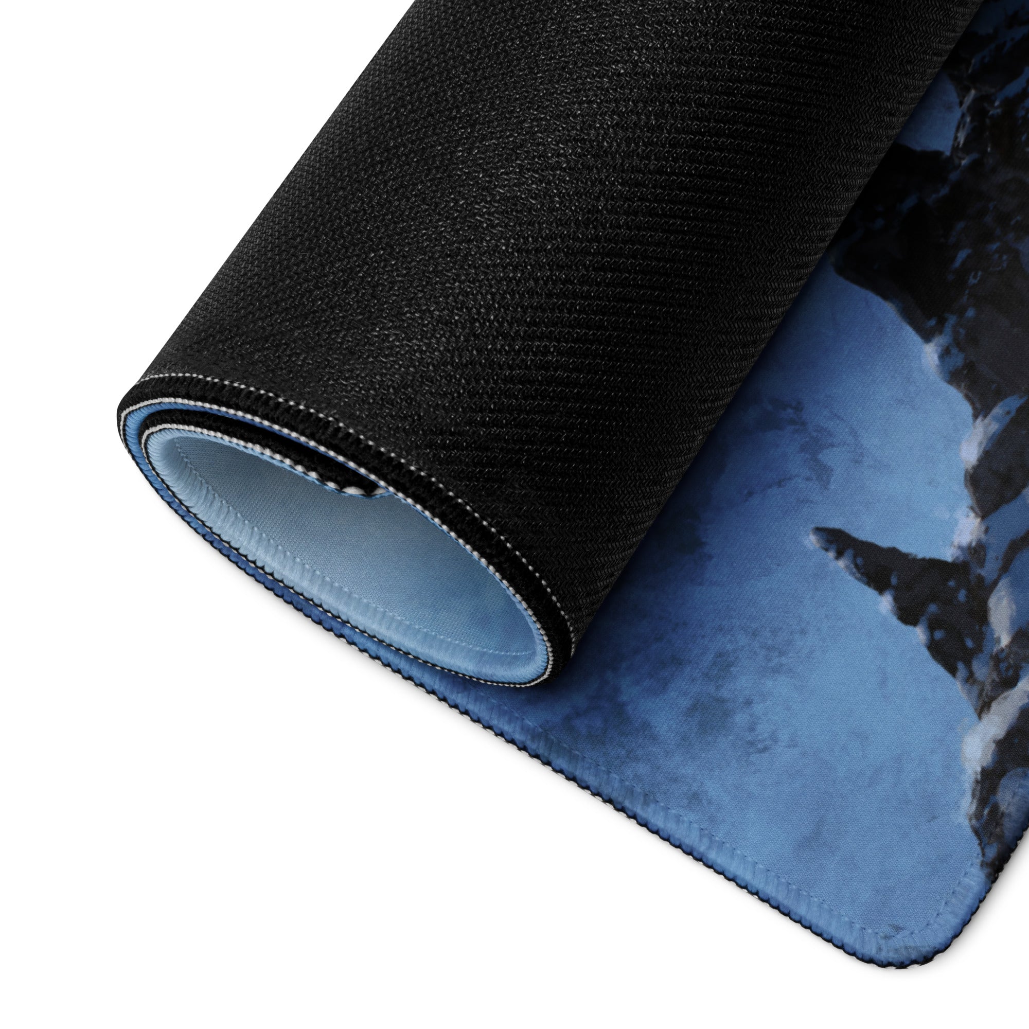 Gamer Mouse Pad Blue Ice Fantasy Castle For Desk - Digital Art Style Epic Fantasy