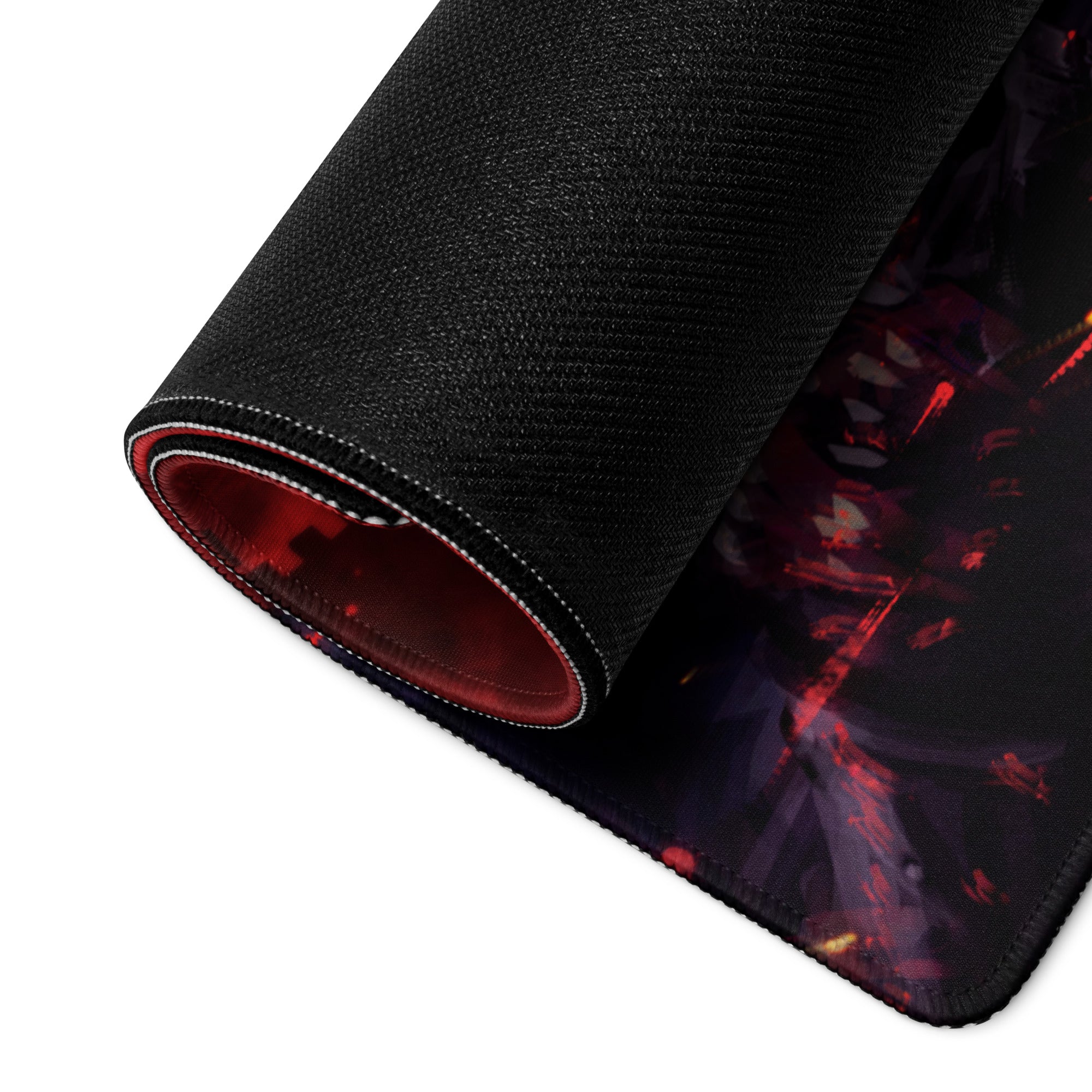 Red And Black Fiery Warrior Gaming Setup Mouse Pad Large Non Slip Desk Mat For Gaming Epic Dark Fantasy Digital Art