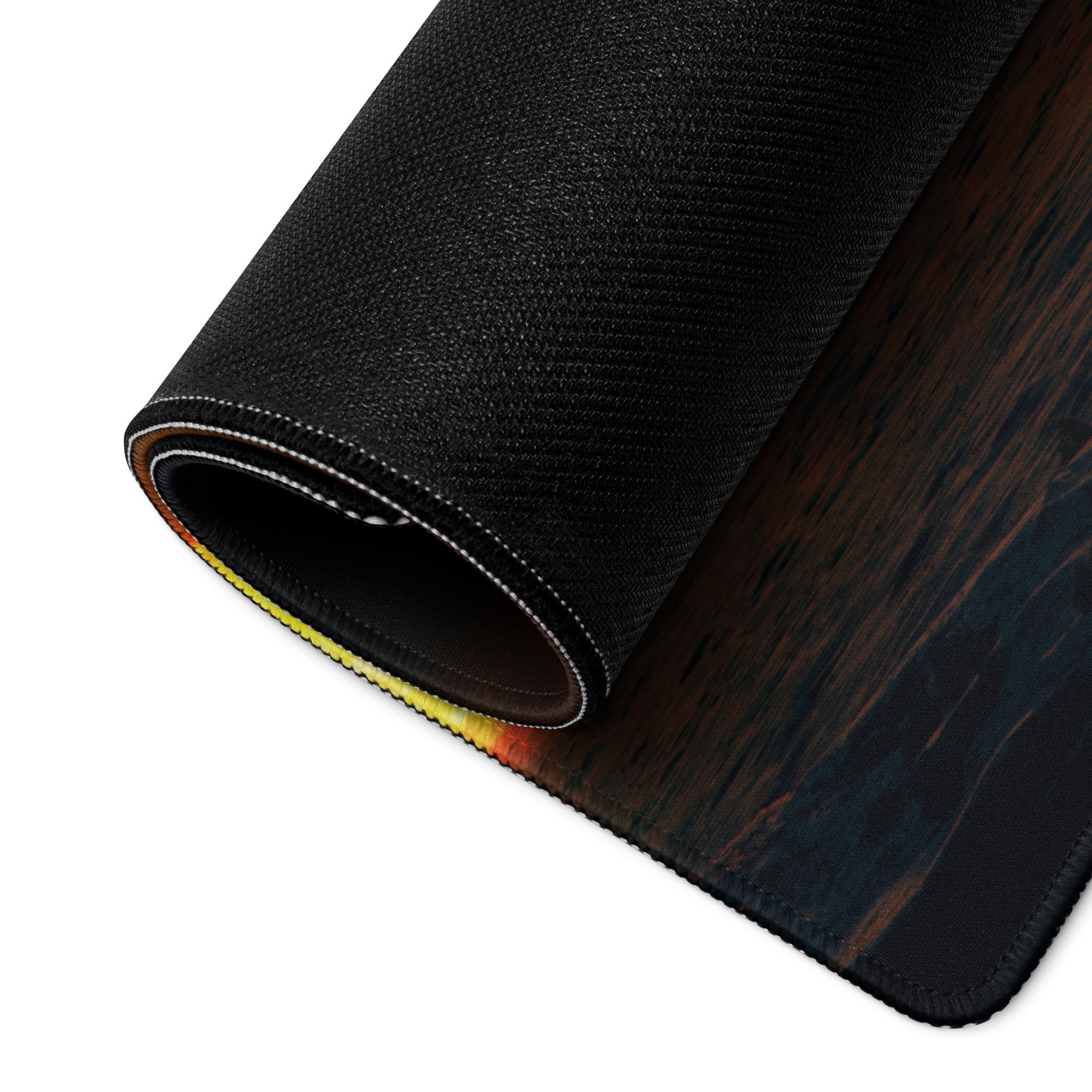 Dragon Fire Gaming Mouse Pad Dark Blue Orange Large Desk Mat For PC And Console Setup Epic Fantasy Artwork
