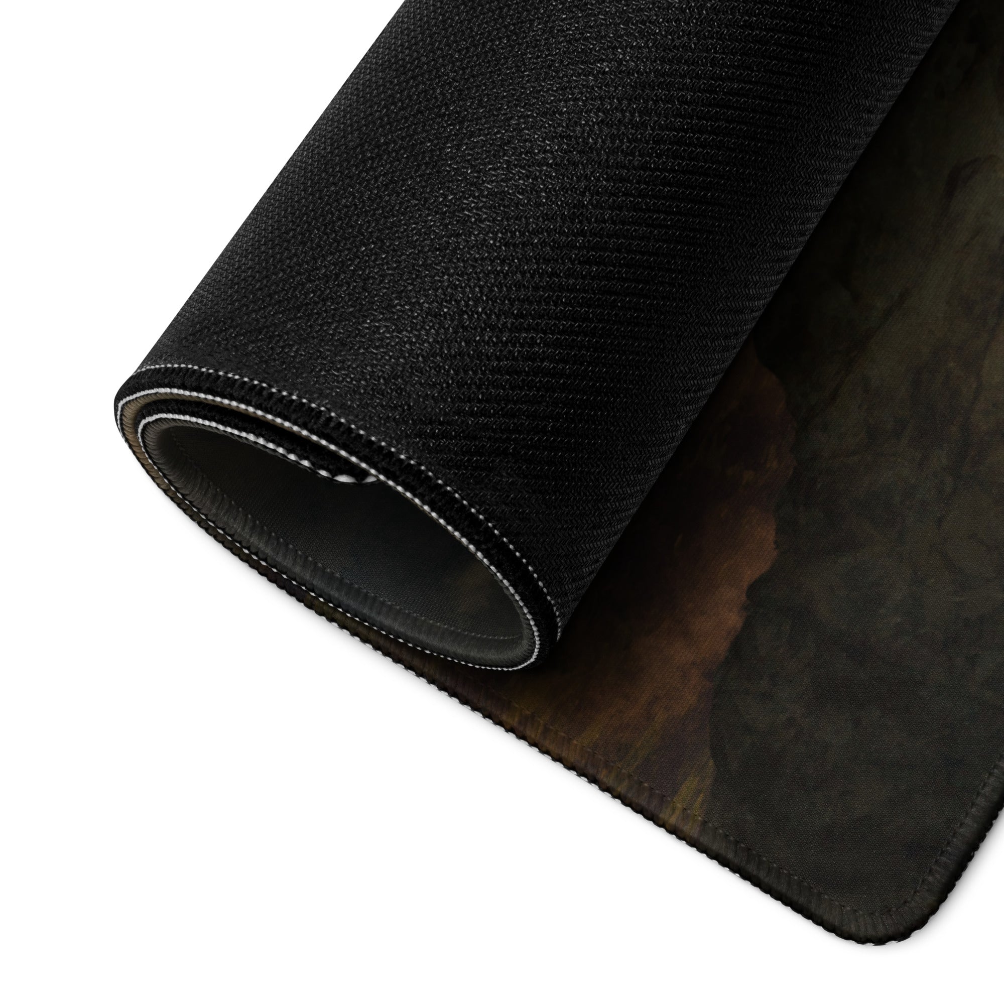 Gaming Mouse Pad Black Gray Large For Desktop Setup Epic Dark Fantasy Castle Style Non Slip Edge Stitching