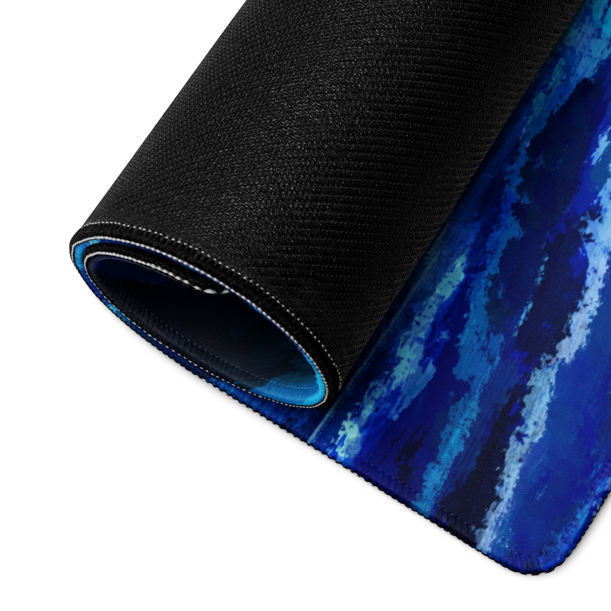 Blue Galaxy Gaming Mouse Pad Large Desk Mat For Gaming Setup Space Theme Digital Art Cosmic Style
