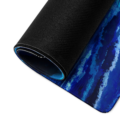 Blue Galaxy Gaming Mouse Pad Large Desk Mat For Gaming Setup Space Theme Digital Art Cosmic Style