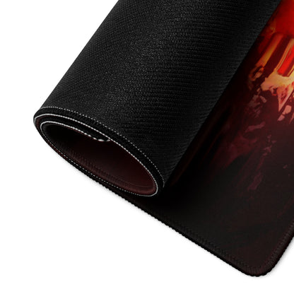 Gaming Mouse Pad Fire Orange Red On Black For Gaming Setup Cinematic Digital Art