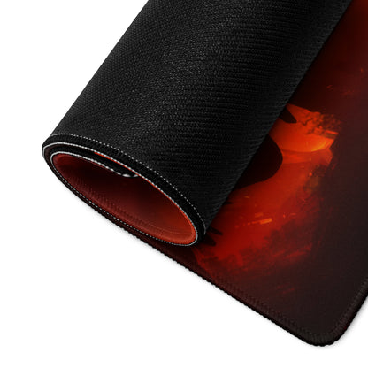 Fiery Red Battle Scene Gaming Mouse Pad For PC Desk Setup Silhouette Epic Mood For Gamer Desk Decor