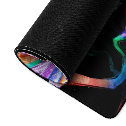 Multicolor Fantasy Warrior Gaming Mouse Pad For PC Desk Setup Large Size Non Slip Base Edge Stitching