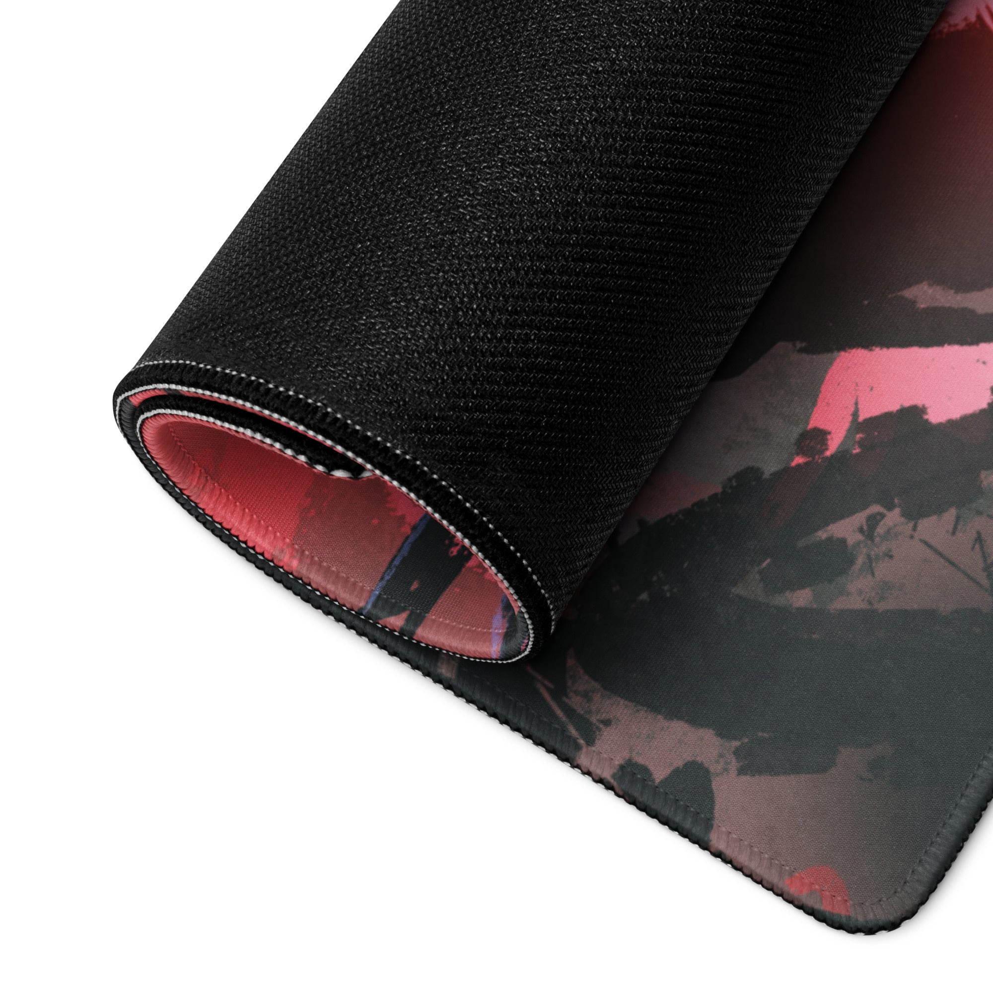 Gaming Mouse Pad Red And Black For Gaming Desk Modern Abstract Style Dynamic Esports Decor Digital Art
