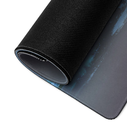 Gaming Mouse Pad Dark Navy Blue Purple Teal Neon for Desk Setup Cyberpunk Style Large Non Slip Edge Stitched
