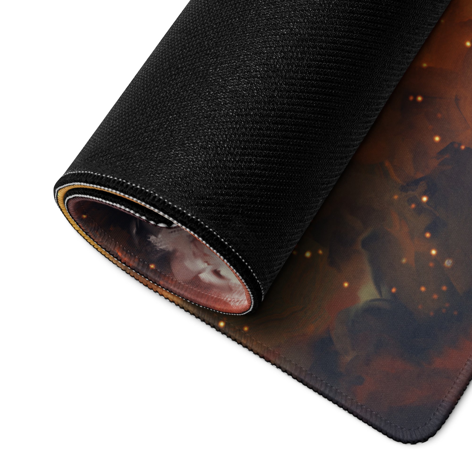 Gamer Mouse Pad Orange Blue Teal For Gaming Desk Abstract Art Epic Cinematic Mood Digital Painting