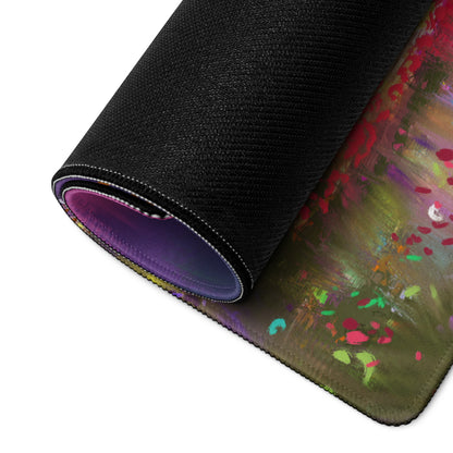 Abstract Landscape Purple Pink Gaming Desk Mouse Pad Painterly Art Vibrant Mood Modern Decor Watercolor Style