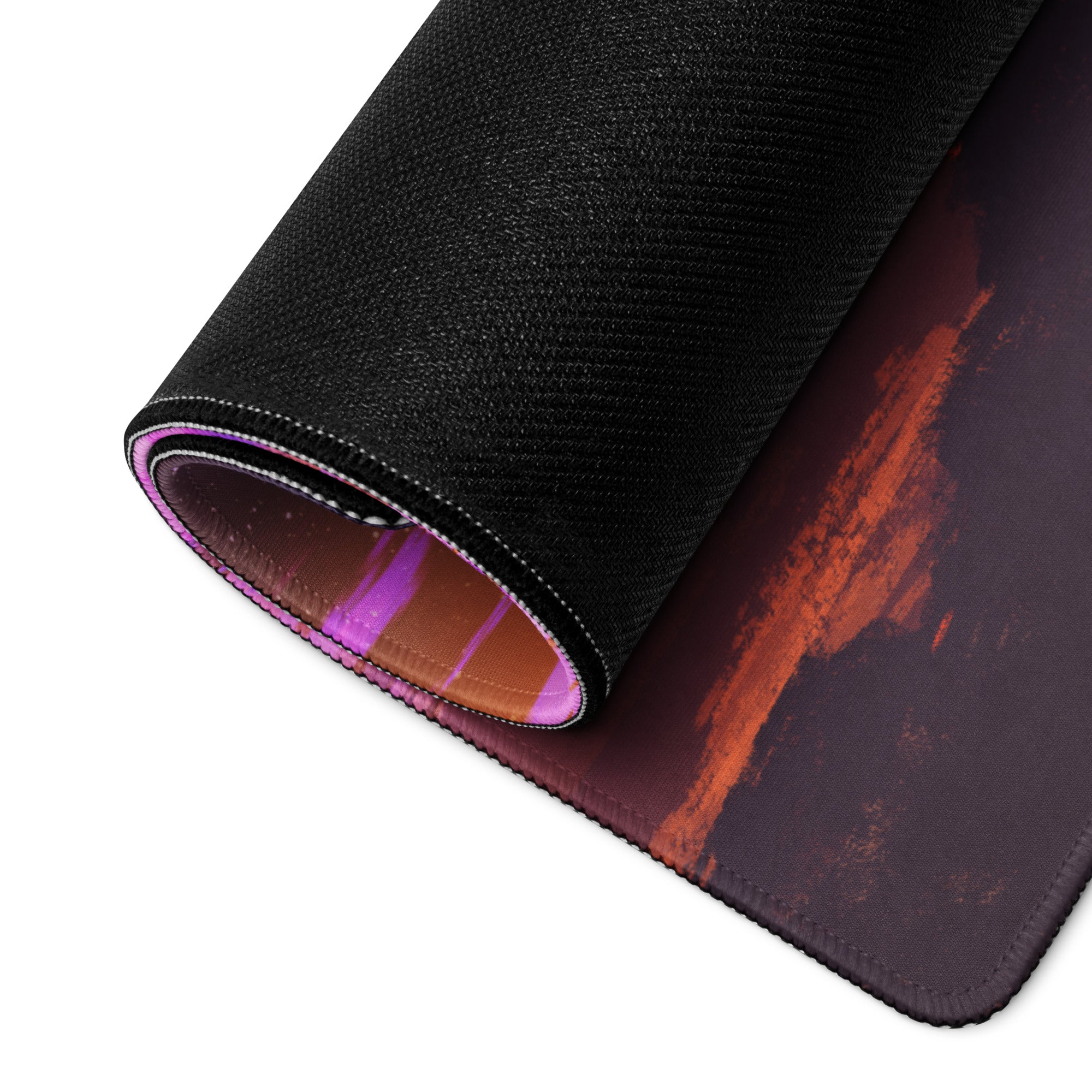 Purple Pink Galaxy Gaming Mouse Pad Large Non Slip Desk Mat For Gaming Setup Futuristic Space Digital Art
