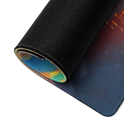 Gaming Mouse Pad Multicolor Sunset Blues Oranges For Desk Setup Vibrant Landscape Art Style