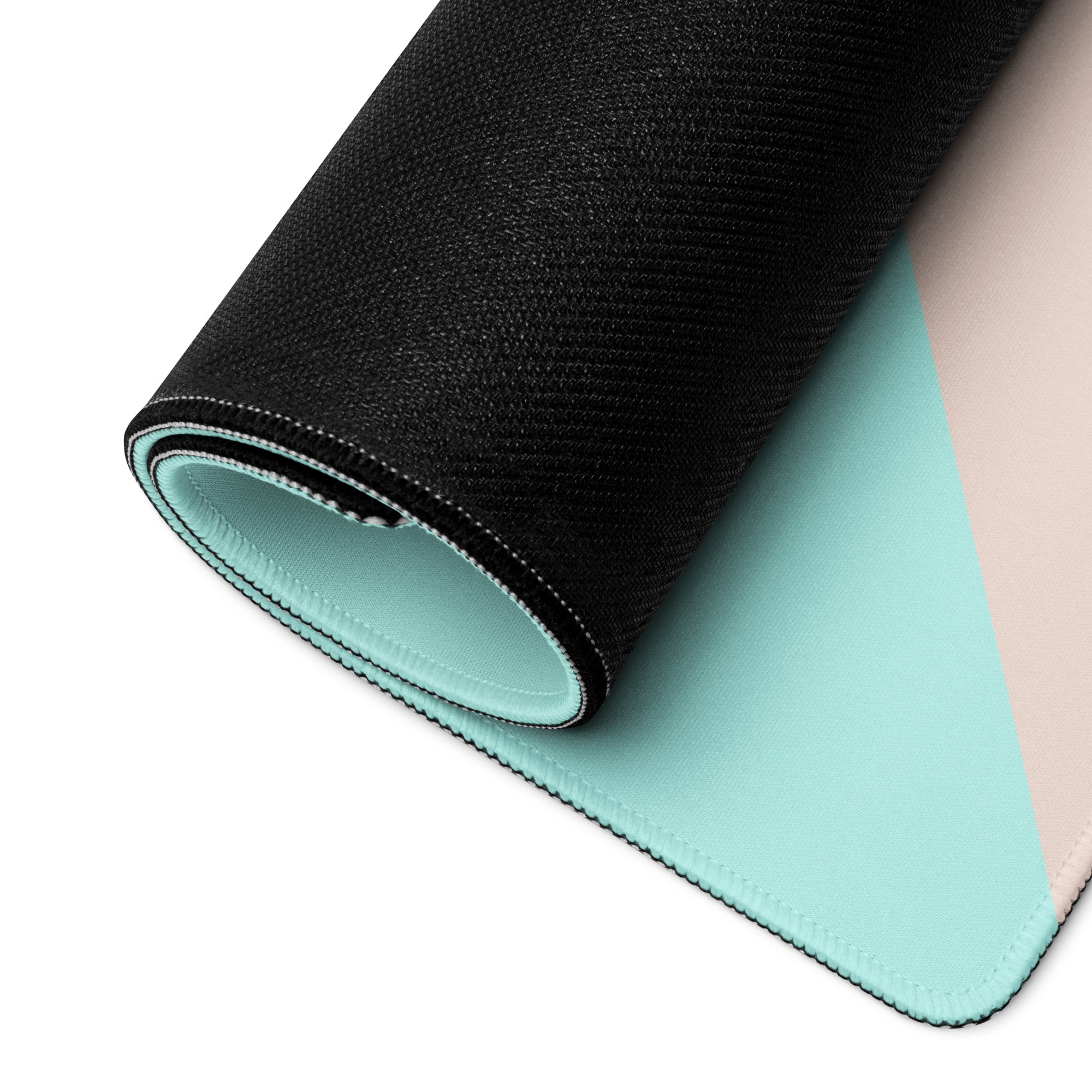 Yes You Can Mint Peach Modern Geometric Desk Mouse Pad For Office And Gaming Minimalist Desk Decor Digital Art