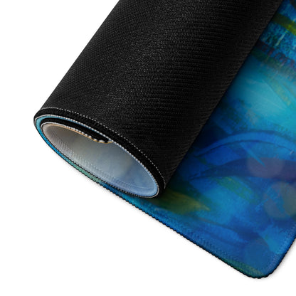 Daisy Field Desk Mat - Daisy Field Blue Gradient Desk Mat Floral Bright Mood Modern Floral Desktop Pad Digital Painting