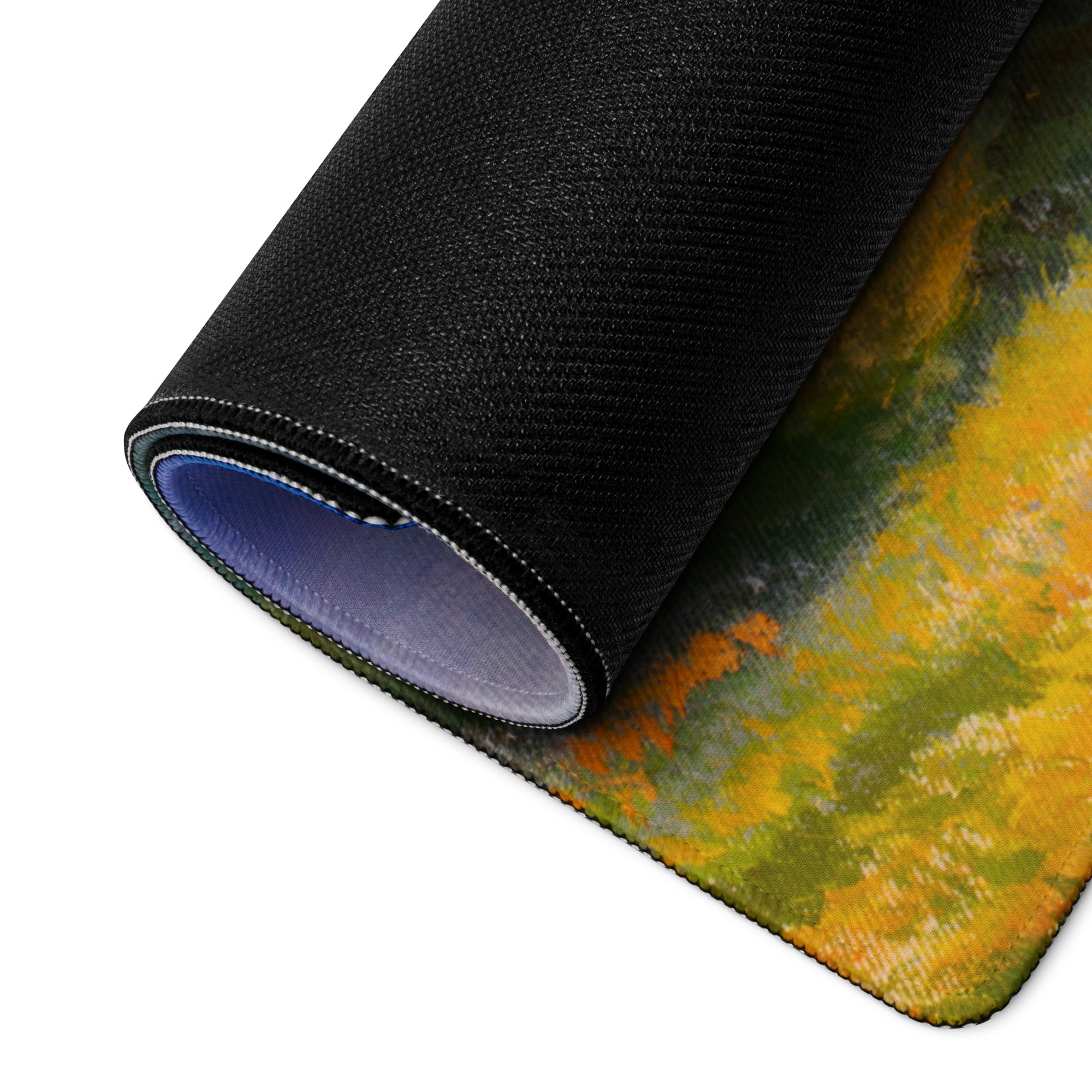 Mountain Dawn Landscape Mouse Pad - Landscape Blue Purple Gradient Mouse Pad Oil Painting Mood Serene Modern Gaming