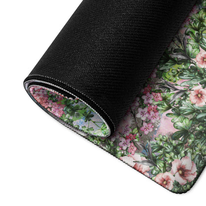 Parisian Floral Eiffel Mouse Pad - Mouse Pad Pastel Pink Blue Green Home Office Watercolor Floral Dreamy Paris Decor