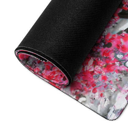 Blossom Pink Gaming Mouse Pad - Cherry Blossom Pink Gray Desk Mat Modern Floral Soft Mood Modern Decor Gaming