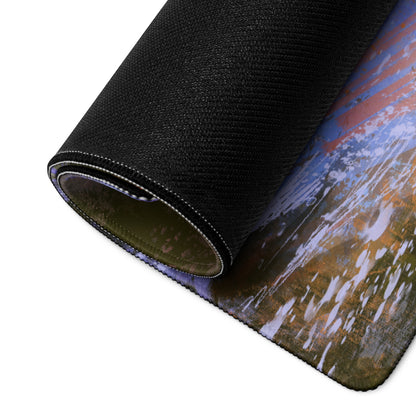 Forest Mist Large Gaming Mouse Pad - Gaming Mouse Pad Purple Blue Forest Setup Landscape Art Calm Mood Printed Fabric