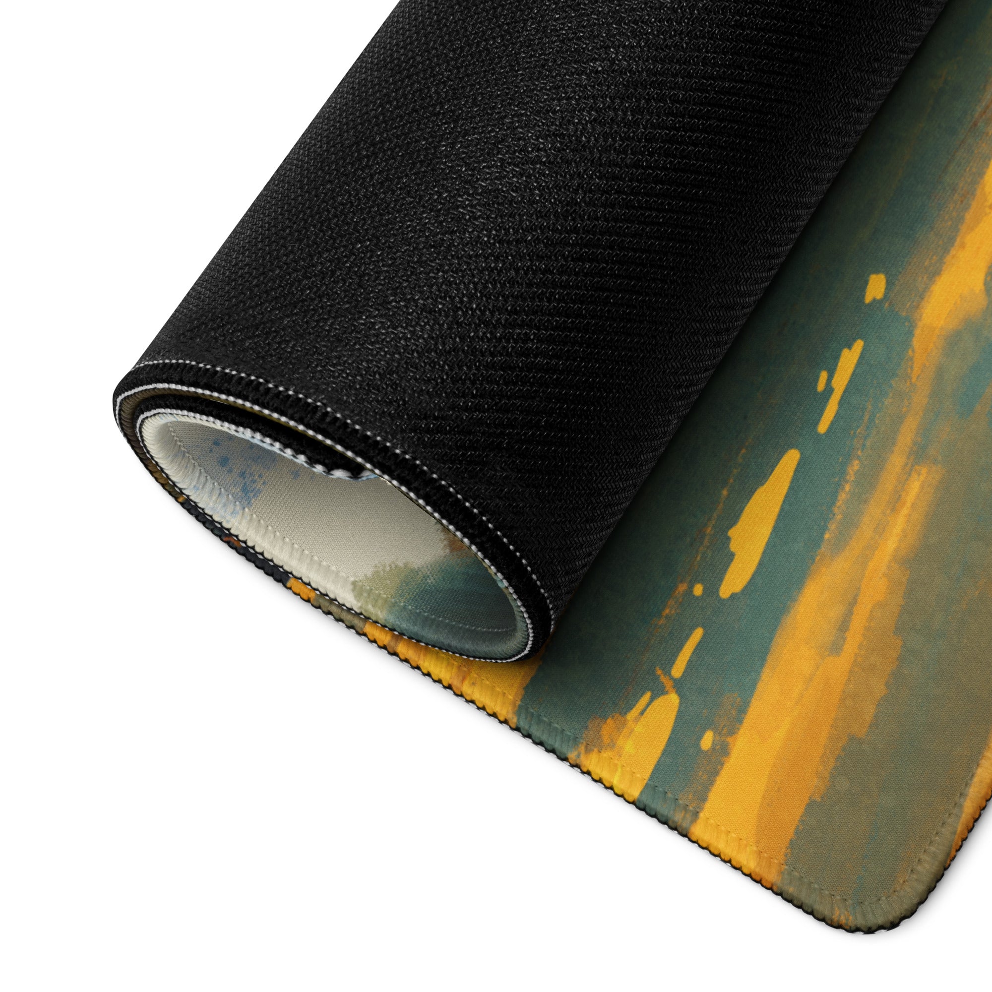 Autumn Orchard Abstract Mouse Pad - Autumn Orchard Orange Desk Abstract Vibrant Mood Modern Rustic Desk Mat Oil Painting