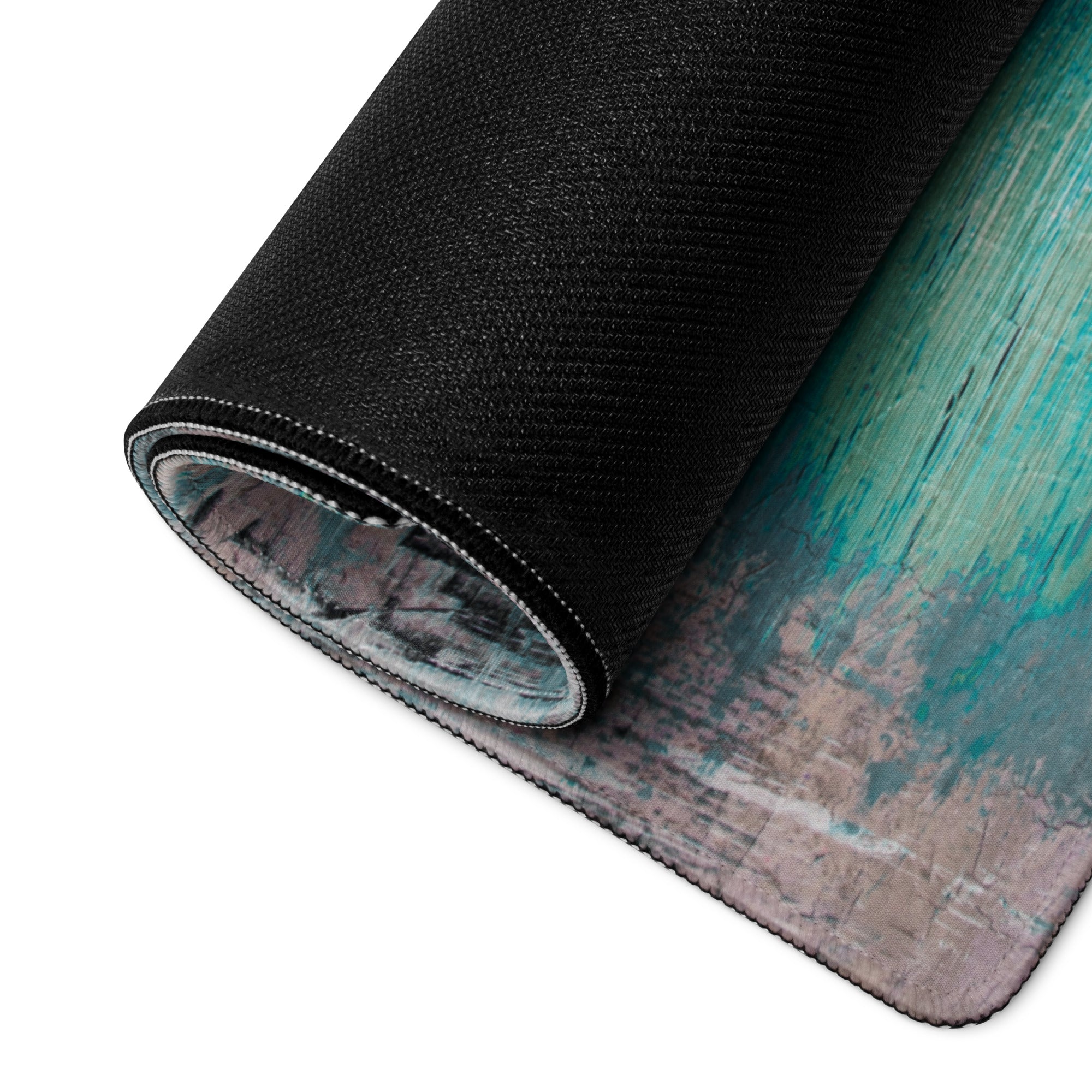 Azure Wave Abstract Pad - Mouse Pad For Gaming Desk Ocean Blue Teal Pink Gray Abstract Digital