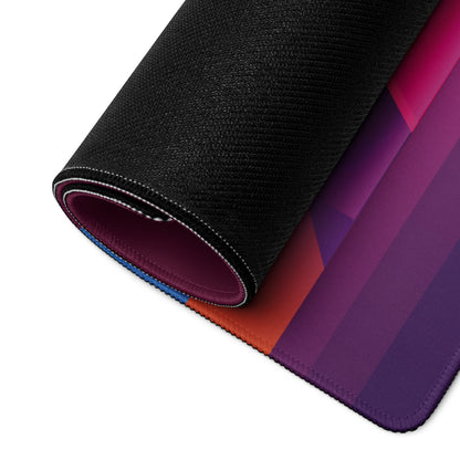 Vibrant Geometric Gaming Mouse Pad - Gaming Mouse Pad Purple Magenta Blue Geometric Desk Energetic Esports Digital Art