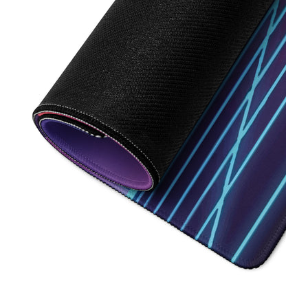 Neon City Skyline Gaming Mouse Pad - Cityscape Purple Pink Gradient Desk Vaporwave Mood Dreamy Futuristic Modern