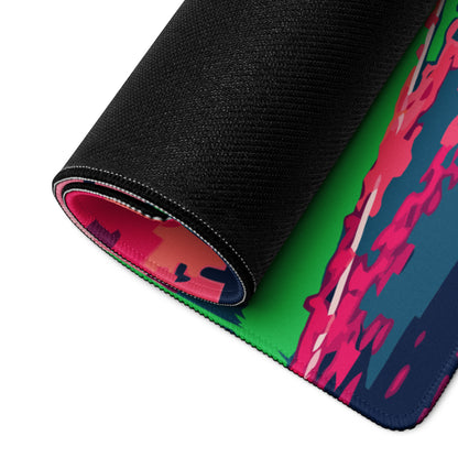 Vivid Pink Forest Gaming Mouse Pad - Pink Forest Desktop Mouse Pad Modern Art Vibrant Mood Contemporary Decor Desk Mat