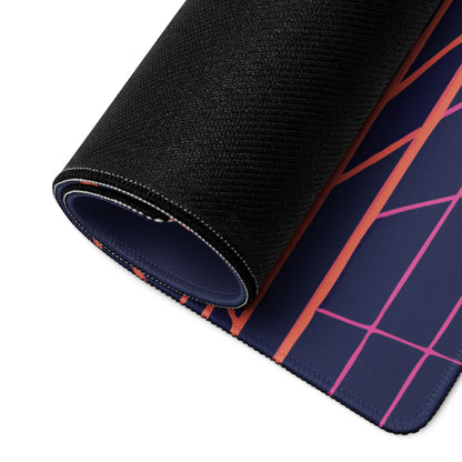 Neon Palm Retro Gaming Mouse Pad - Mouse Pad Navy Coral Pink Palm Trees Retro Wave Desk Tropical Synthwave Digital Art