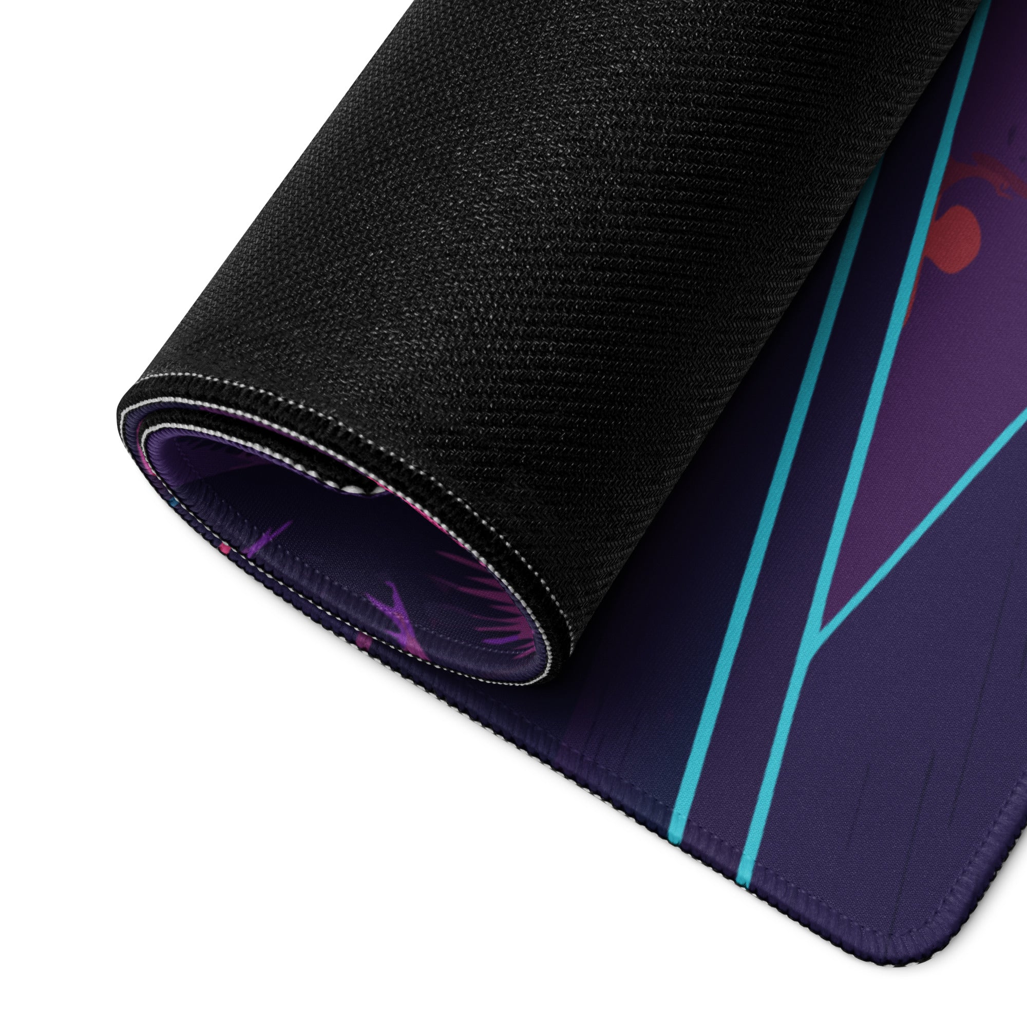 Neon Sunset Gaming Mouse Pad - Gaming Mouse Pad Purple Pink Neon Sunset Desk Mood Vibrant Retro Futurism
