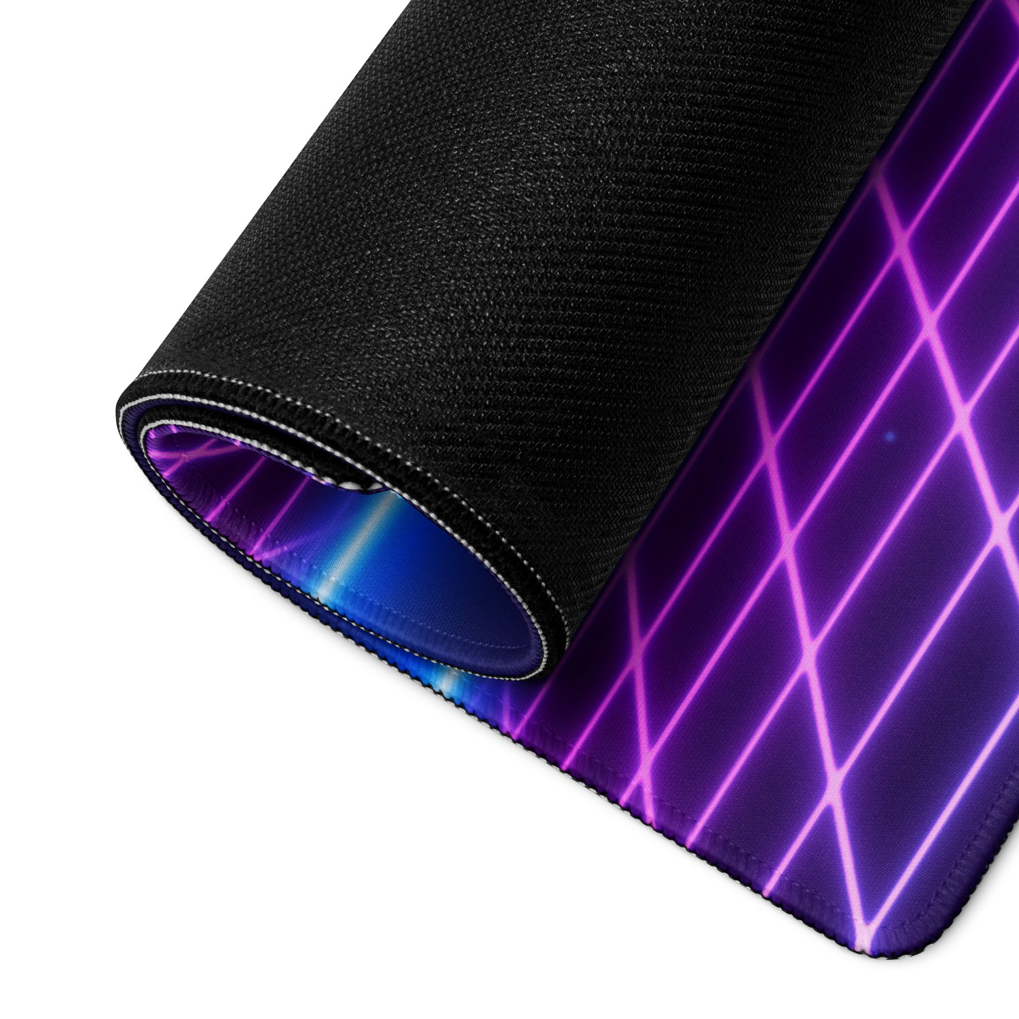 Neon Grid Gaming Mouse Pad - Gaming Mouse Pad Purple Pink Blue Desk Setup Synthwave Mood Energetic Cyberpunk Neon Art
