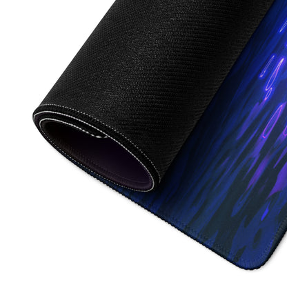 Neon Ring Nightscape Gaming Pad - Gaming Mouse Pad Purple Blue Neon Futuristic Non Slip Edge Mood Cyberpunk RGB