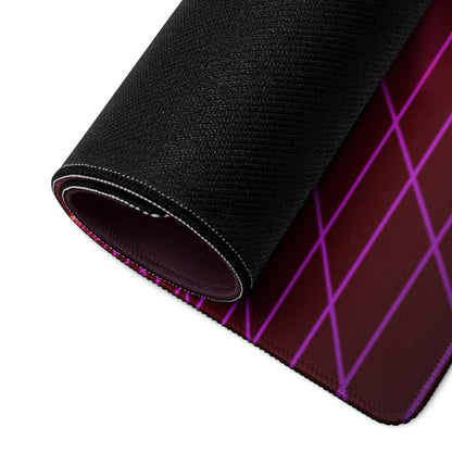 Neon Grid Prism Mouse Pad - Gaming Mouse Pad Neon Pink Desk Cyberpunk Vibrant Mood Cyberpunk Decor Esports Mat