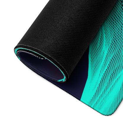 Neon Palm Vaporwave Desk Mat - Palm Trees Sunset Neon Turquoise Desk Mat Gaming Synthwave Retro Mood Vaporwave Desk Accessory