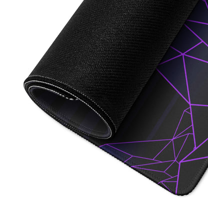 Neon Sunset Mountain Mouse Pad - Neon Sunset Mountain Purple Pink Desk Synthwave Mood Vibrant Neon Glow RGB Desk Mat