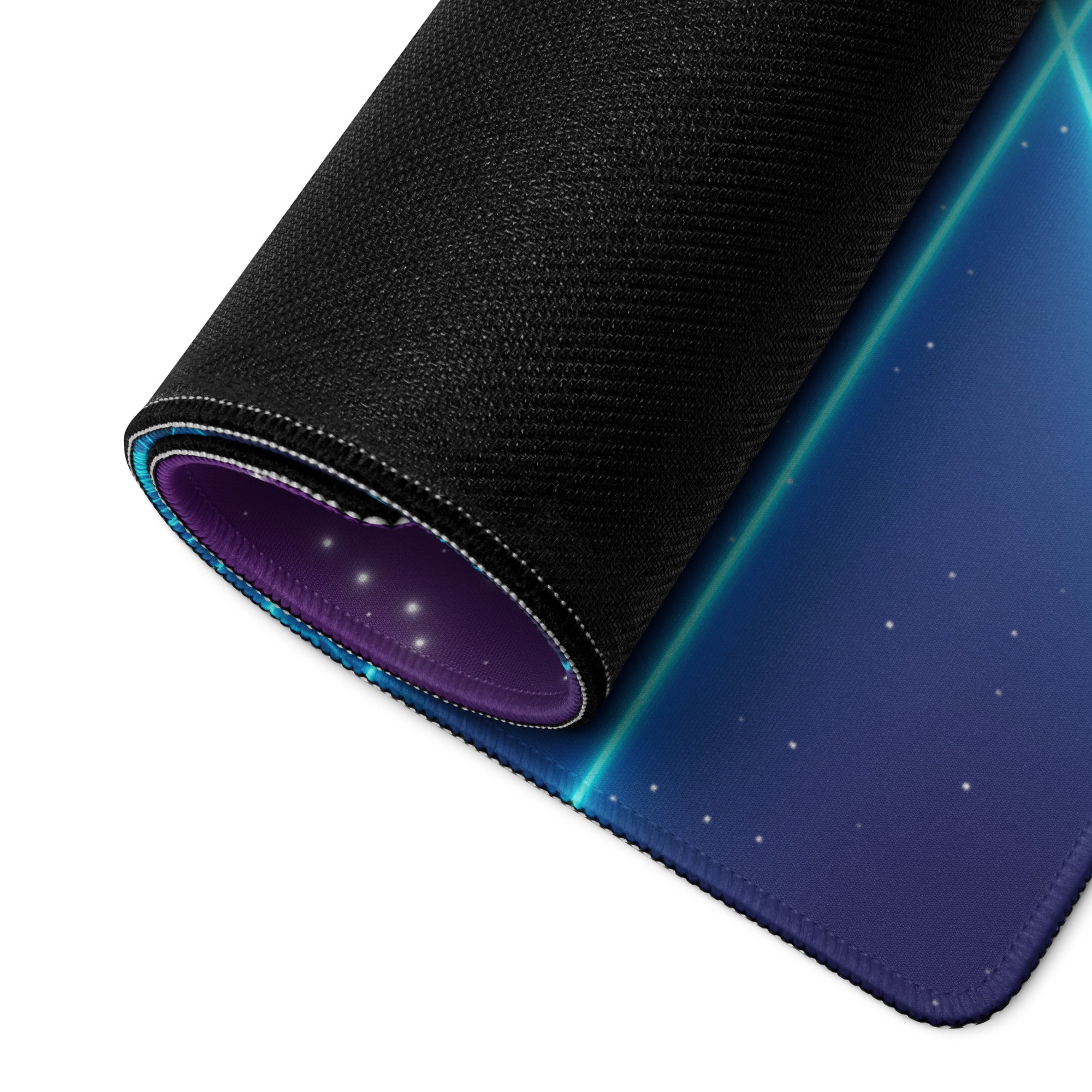 Neon Cosmos Gaming Mouse Pad - Gaming Mouse Pad Purple Blue Neon Desktop Setup Synthwave Cyberpunk Style Immersive Mood