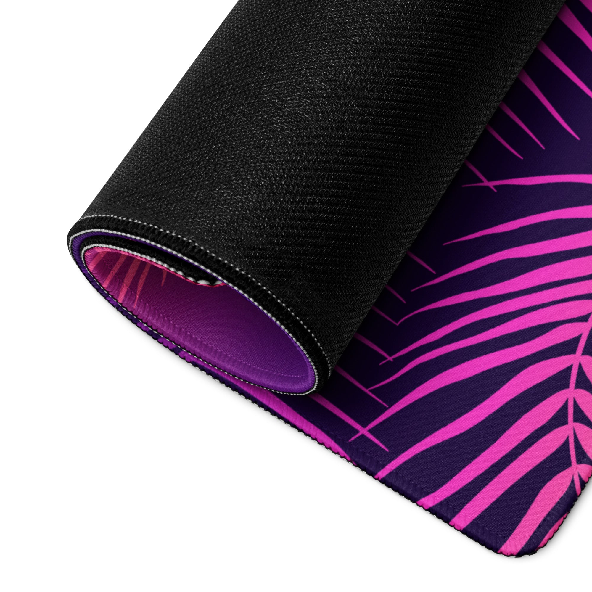 Neon Palm Sunset Mouse Pad - Gaming Mouse Pad Purple Pink Gradient Desk Setup Tropical Style Vibrant Sunset Mood
