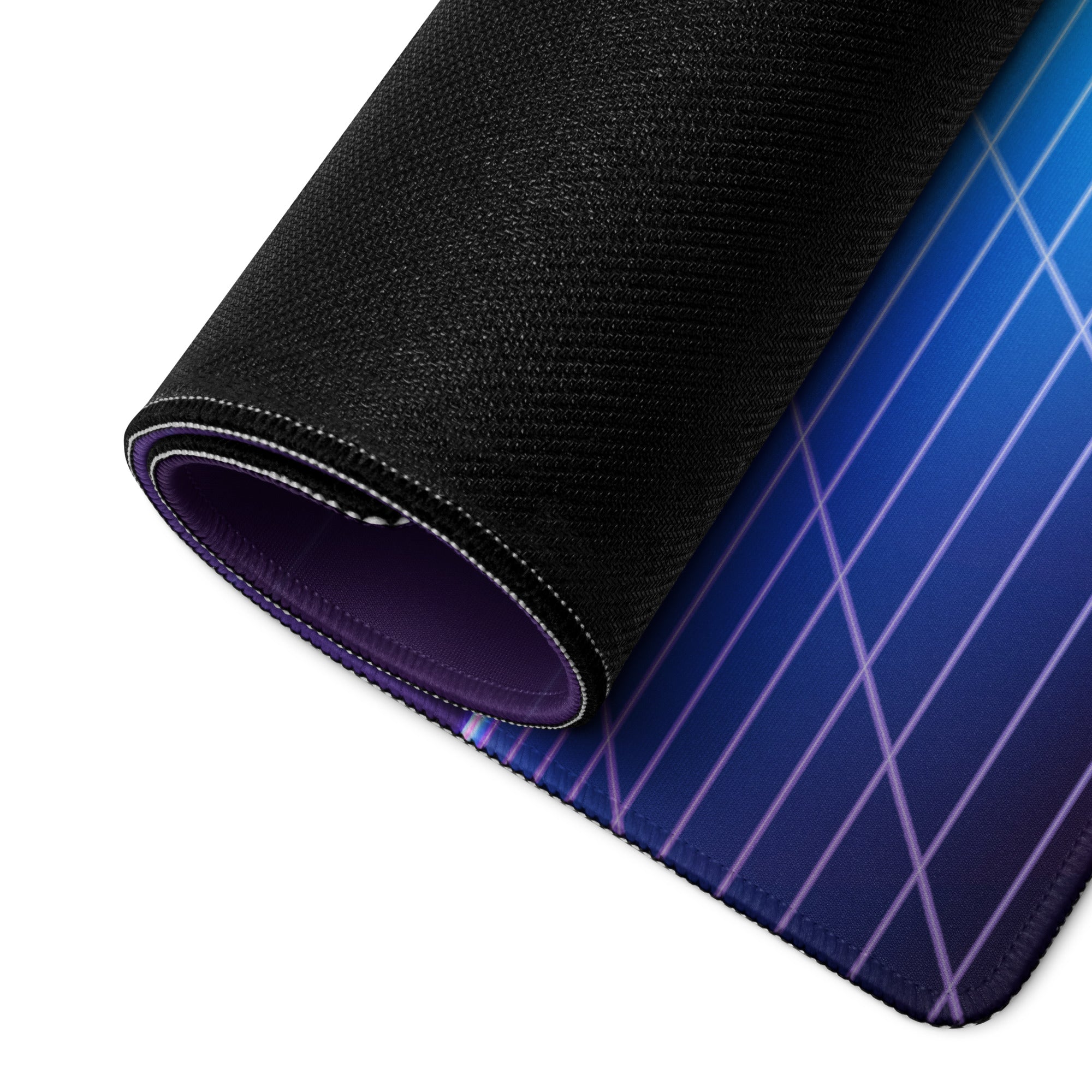 Neon Gradient Retro Grid Mouse Pad - Gaming Mouse Pad Purple Gradient Neon Mood Cyberpunk Decor Large Digital Art