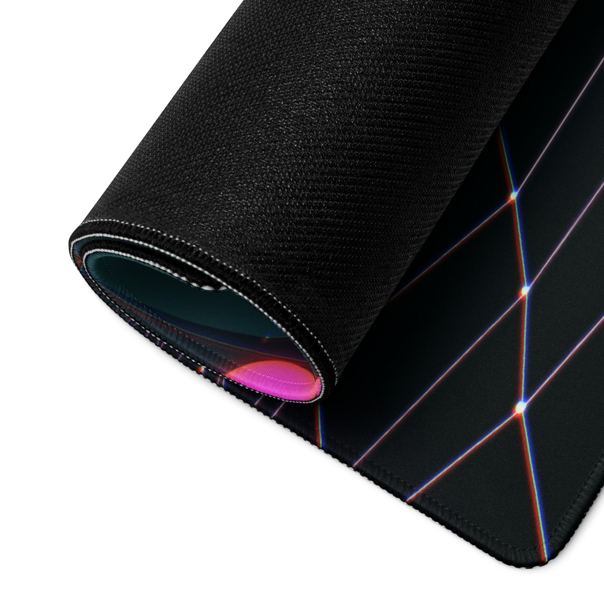 Neon Grid Cyber Scene Mouse Pad - Gaming Mouse Pad Neon Pink Teal Purple For Desktop Setup Cyberpunk Futuristic Mood