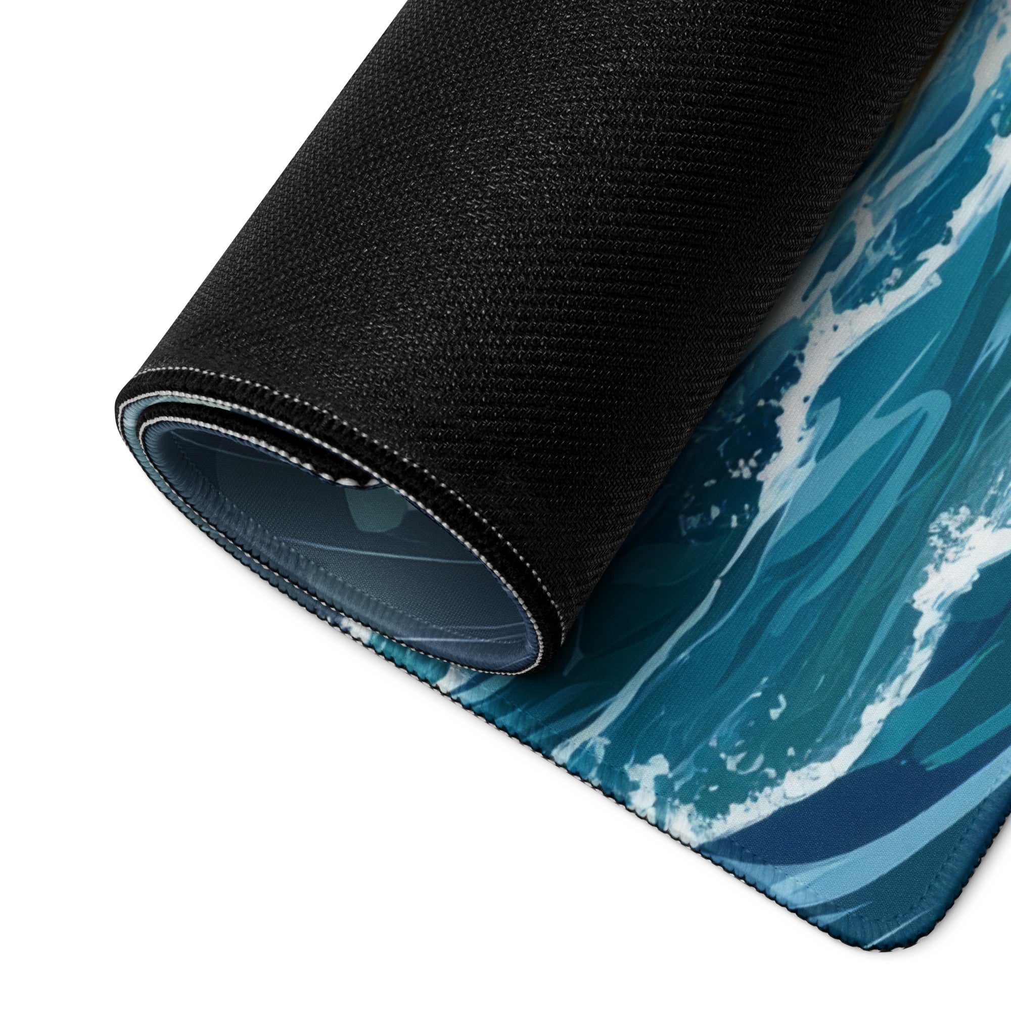 Stormy Island Oasis Mouse Pad - Tropical Navy Blue Palms Desk Digital Moody Coastal Decor Gaming Mat