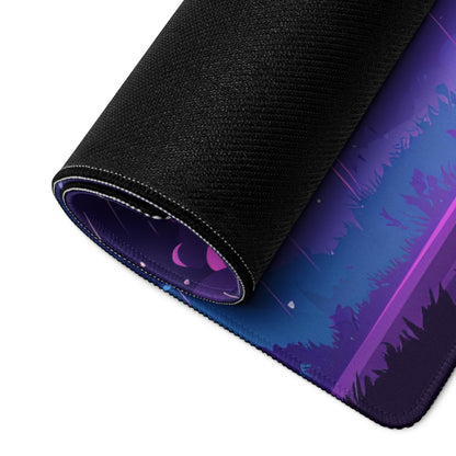 Nebula Storm Gaming Pad - Gaming Mouse Pad Purple Blue Desktop Cyberpunk - Stormy Futuristic Lightning Desk Mat Digital Art