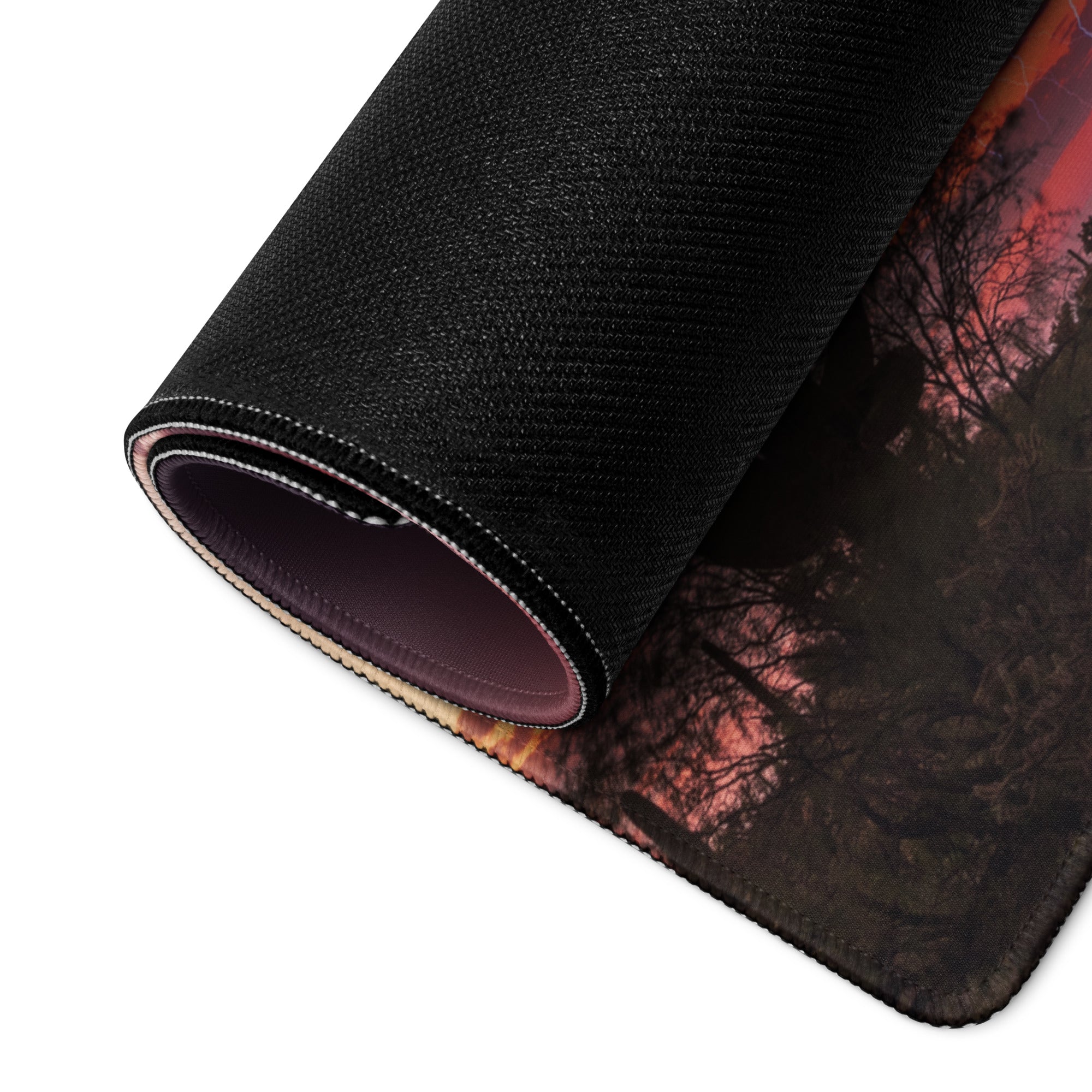 Desert Lightning Gaming Pad - Gaming Mouse Pad Purple Pink Sunset Desk Moody Desert Aesthetic Photo