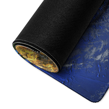 Storm Eye Satellite Desktop Pad - Hurricane Eye Satellite Earth Blue Orange Gray Gaming Desk Art Dramatic Weather Mood