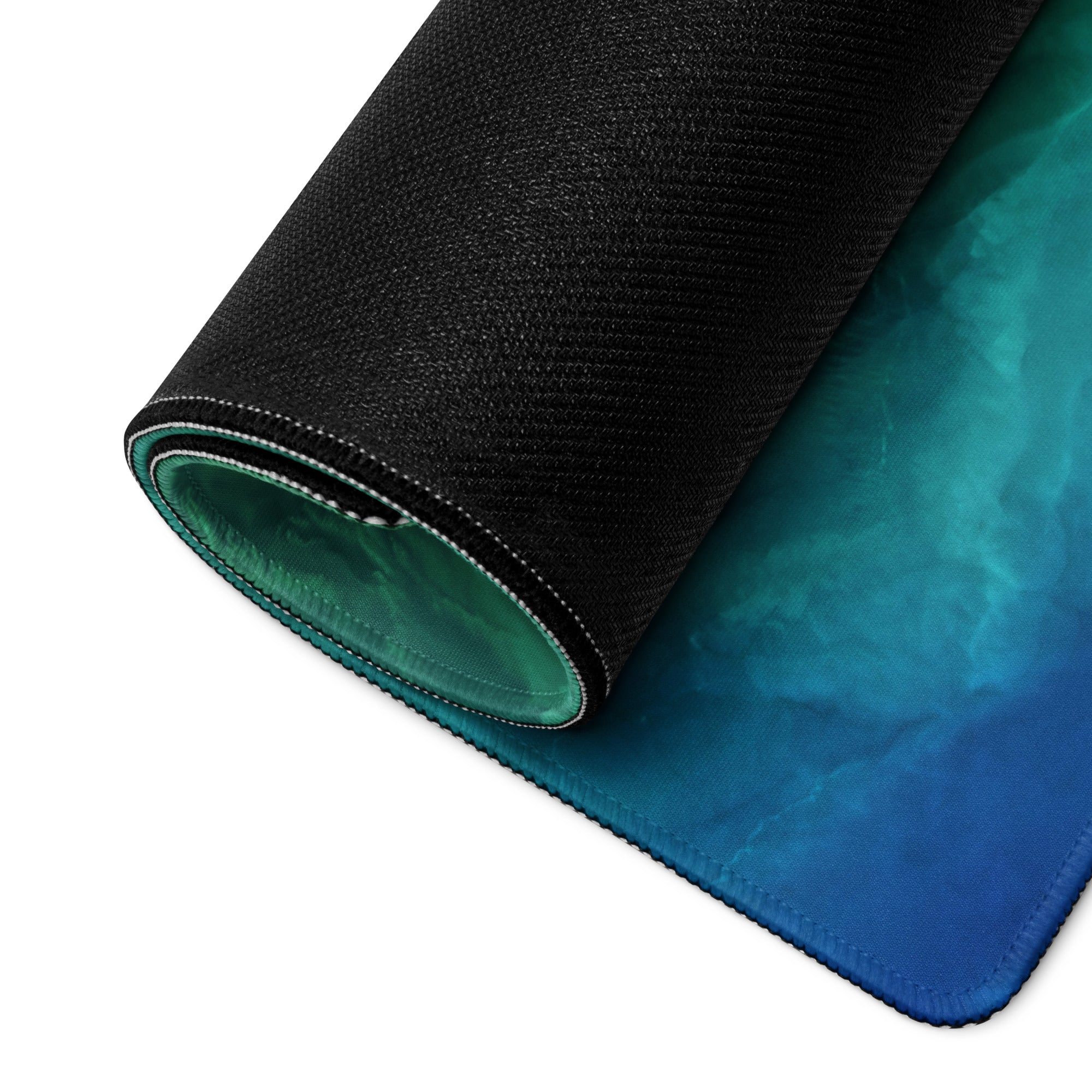 Oceanic Teal Gaming Mouse Pad - Gaming Mouse Pad Teal Green Desk Modern Abstract Calming Ocean Mood Non Slip Digital Art