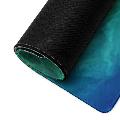 Oceanic Teal Gaming Mouse Pad - Gaming Mouse Pad Teal Green Desk Modern Abstract Calming Ocean Mood Non Slip Digital Art
